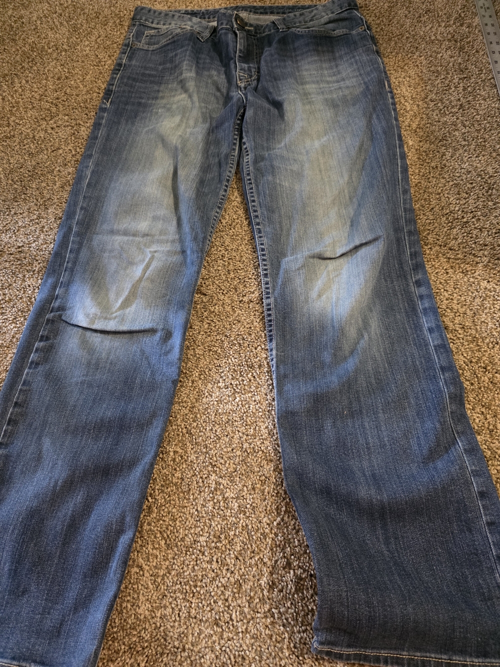 Men's Calvin KleinBlue Washed Straight-Leg Jeans 32x30
